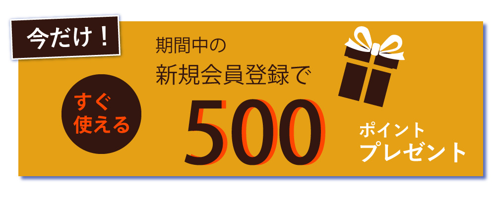 期間限定！新規会員登録ですぐに使える500ポイントプレゼント！ アシュフォードOM